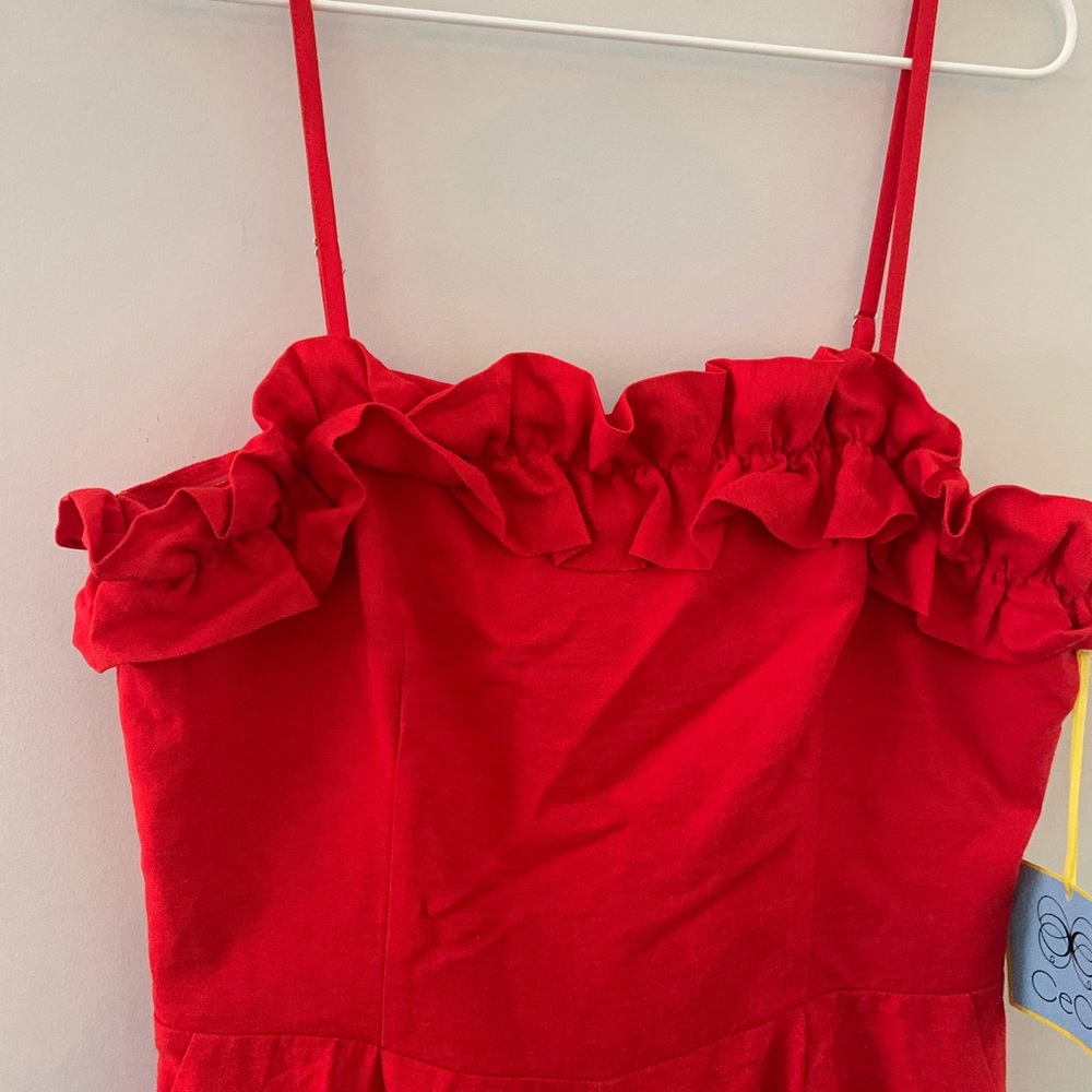 CeCe Havana Fiesta Red Jumpsuit - Picture 5 of 8